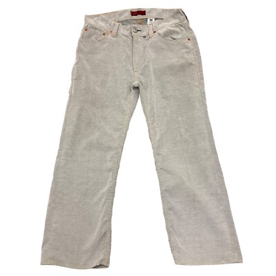Levi's Cord Jeans Herren 36 W 28 L Grau Echt Loose Fit Baumwolle Red Tab