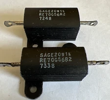 SAGE 56.2 Ohm  20 Watt Resistors 1% Tolerance Sage RE70G56R2 New Quantity Of (2)
