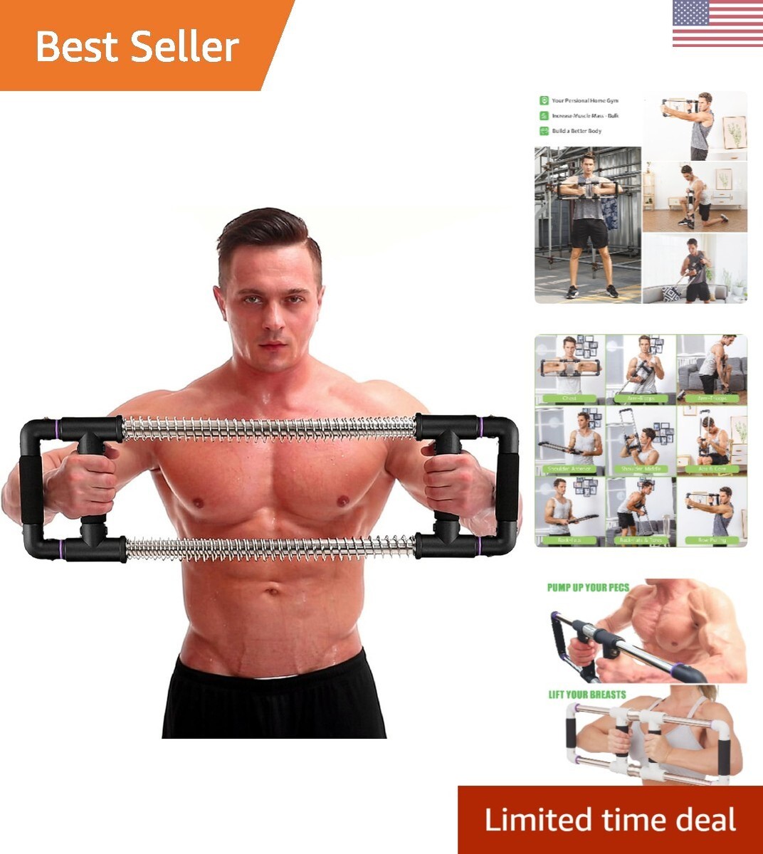 Push Down Bar Machine Chest Expander at Home Workout Equipment