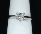 14K White Gold 0.60ct Square MOD Brilliant Cut Diamond Solitaire Ring  SI1 / I — photo 1