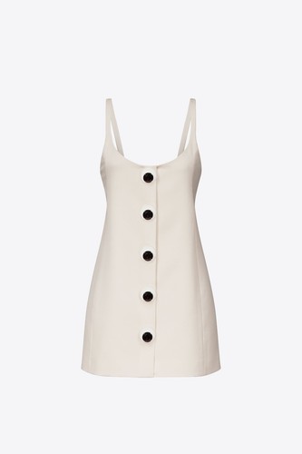 NWT $1,295 AREA Button-embellished paneled wool-twill mini dress 2 - Picture 7 of 8