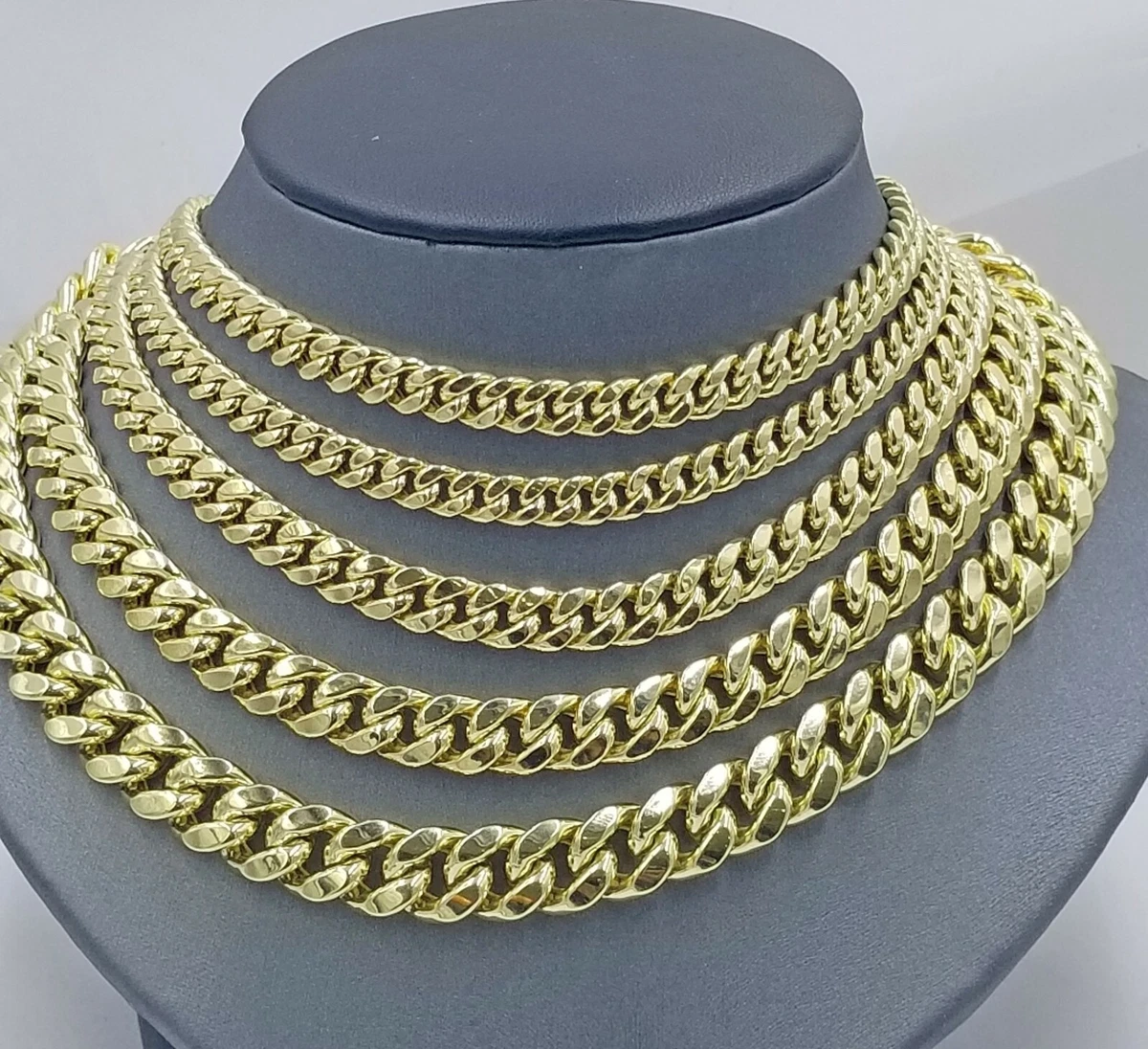 Real 10k Gold Chain 20 22 24 26 28 inch Miami Cuban link 6mm 12mm Free Shipping