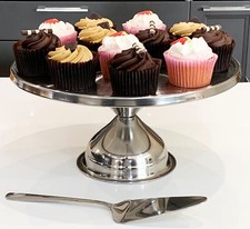 Stainless Steel Cake Stand Display Serving Tray for Cakes Cupcakes By Buckingham