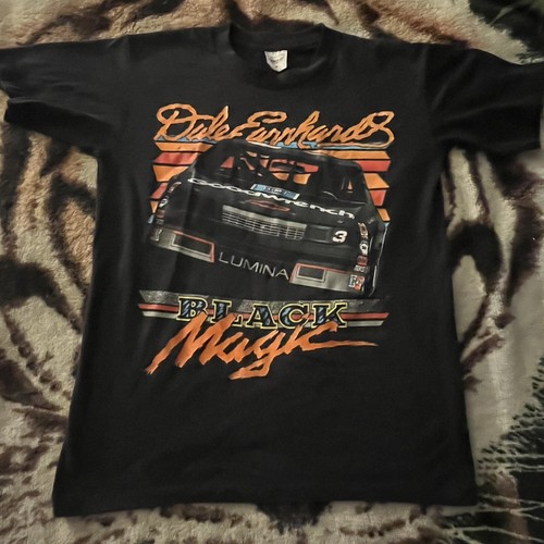 Vintage 1990 Dale Earnhardt Black Magic NASCAR T-Shirt Sports Image Mens Size M