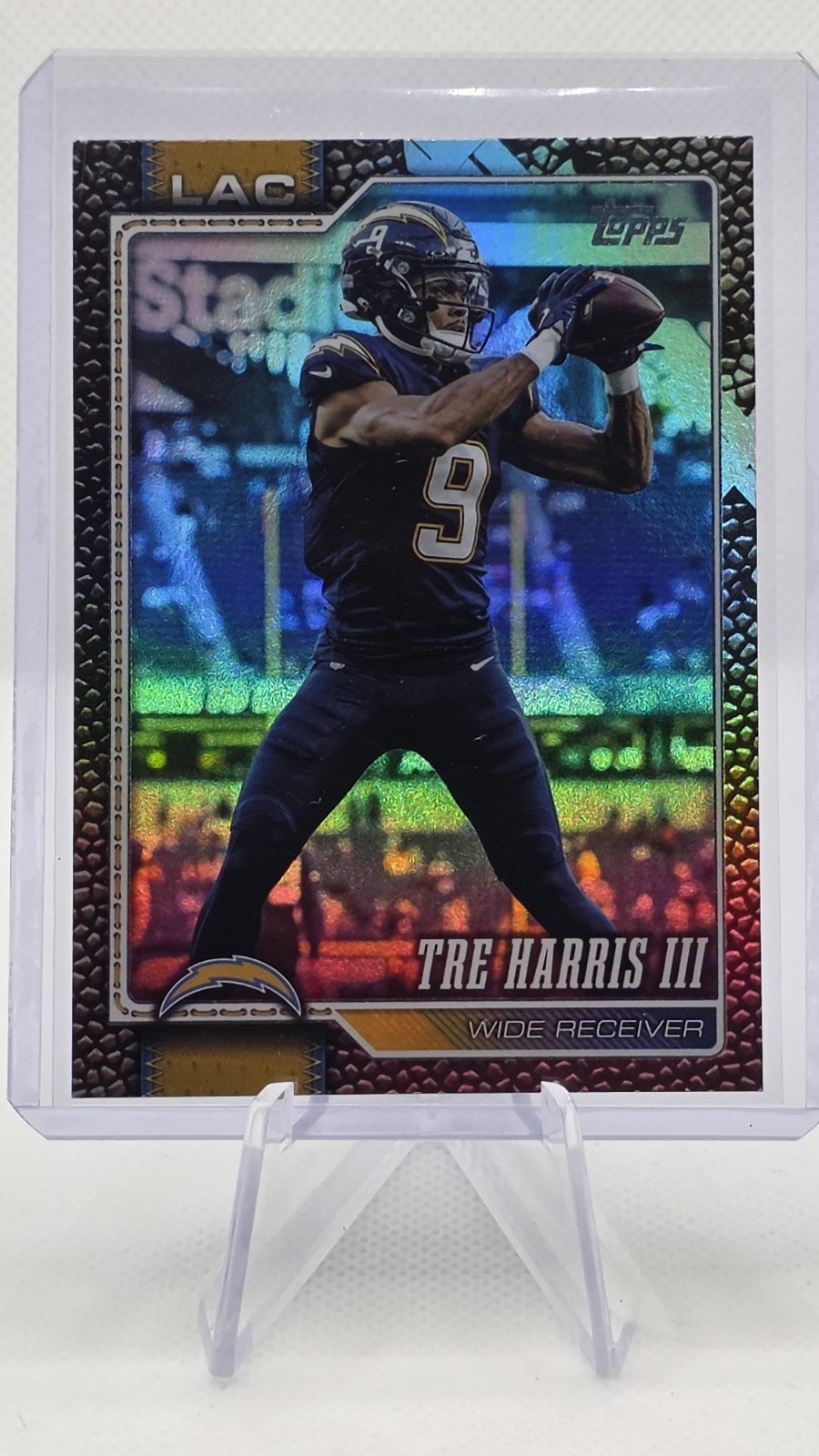 2026 Topps Flagship #106 Tre Harris III Pigskin Refractor #/10