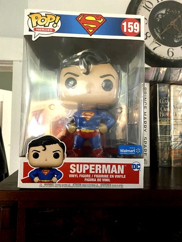 Superman Jumbo Funko Pop 10 Inch DC Super Heroes #159 Walmart Exclusive