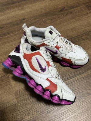 Nike Shox TL Nova Lace-Up Low Top Sneakers AT8046-100 White Purple Orange