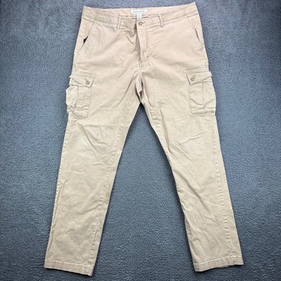 Amazon Essentials Men's Tan Cargo Pants Size 38x34 Straight Fit Cotton Blend