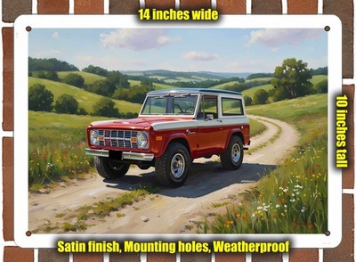 Metal Sign - 1970 Ford Bronco 2 Oil Painting - 14x10