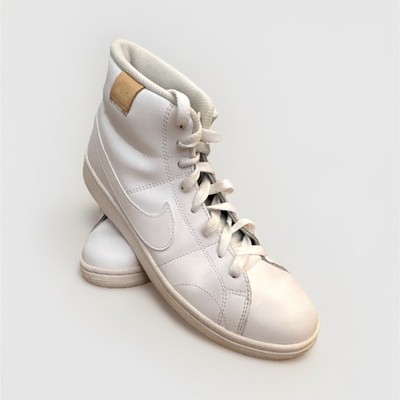 Nike Court Royale 2 Mid 'Triple White' Leather Sneakers CT1725-100 womens 8.5