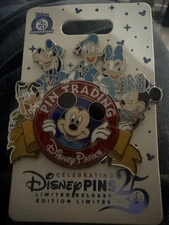 Disney 25th Anniversary Pin Trading Pin - Mickey and Friends - New