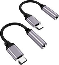 USB Type C to 3.5Mm Headphone Jack Adapter, 2-Pack USB C to Aux Female Audio D