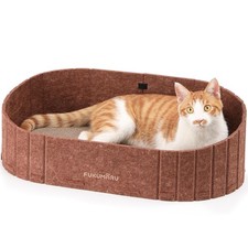 Cat Scratcher, 24 Inch Sofa Shape Cat Scratching Bed, Reversible Detachable C...