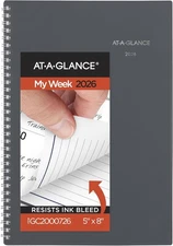 AT-A-GLANCE 2026 Planner, Weekly & Monthly, 5" x 8", Small, x Gray 