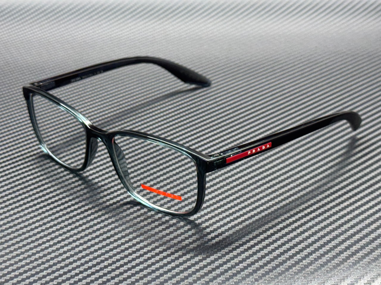 PRADA LINEA ROSSA PS 07RV CZH1O1 Transparent Azure Men's 55 mm Eyeglasses