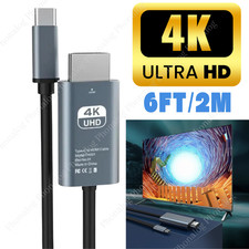 Type-C to HDMI 4K HDTV Mirror Cable Cord For Samsung Galaxy iPhone 15 16 17 Pro
