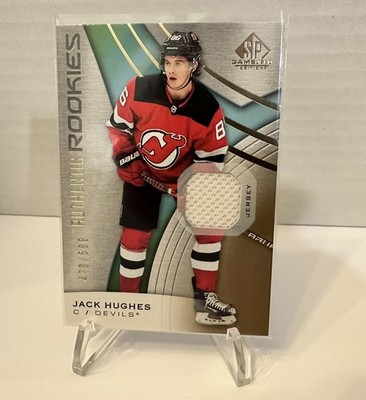 2019-20 SP Game Used Authentic Rookies Gold Jersey Relics 470/599 Jack Hughes