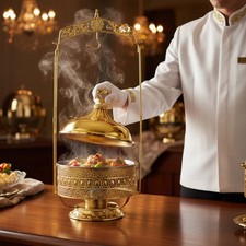 Gold Buffet Chafing Dish Hotel Use Chafing Dish Rust-Resistant for Restaurant
