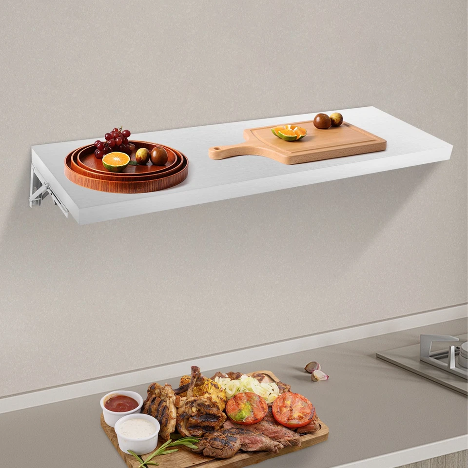 Estante Plegable de Pared para Espacios Pequeños Mesa Plegable de Acero Inoxidable Foto 3 de 4