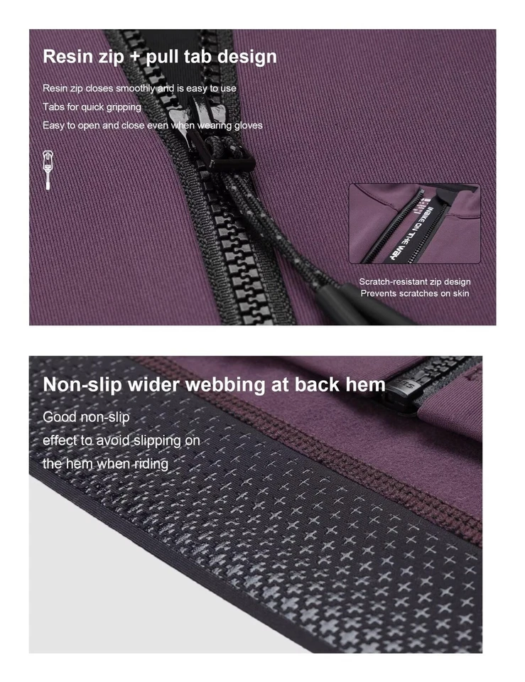 INBIKE Fleece Lined Cycling Jersey for Men Women, Winter Thermal Quick Dry Long - Image 4 of 4