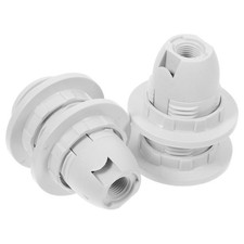 Adaptador porta lámpara blanco 2 piezas con rosca completa para reparación y reemplazo de lámpara