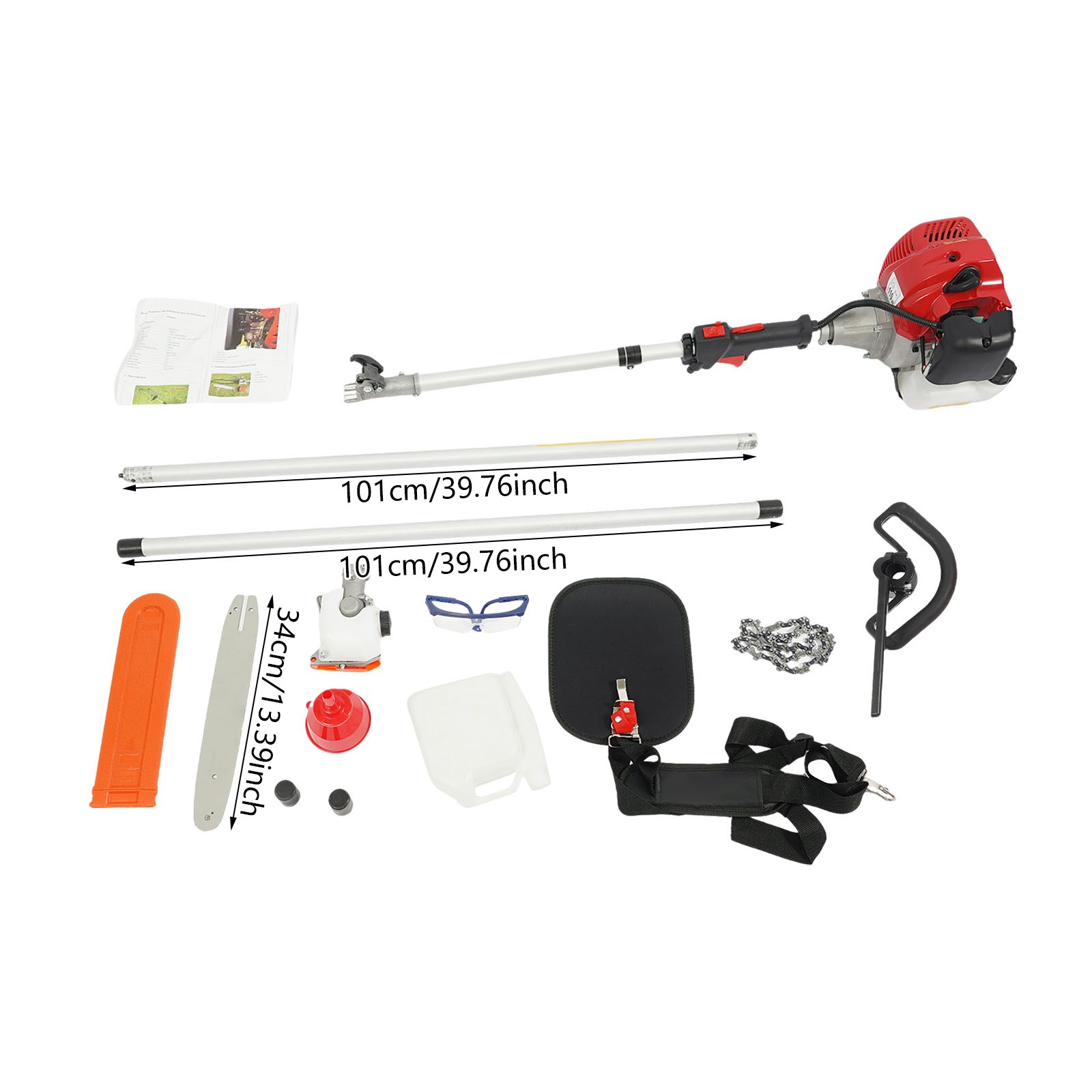 Used!! Gas Trimmer Saw Tree Trimmer Chainsaw Gas Powered Pole Saw Pruner Pruning