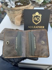 AQ LEATHER Pure Handmade Real Leather Wallet.