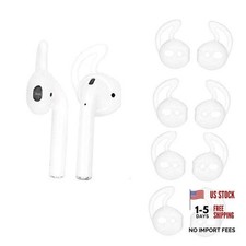 5 Pairs Silicone Ear Tips Compatible for AirPods 1 2 - Soft Anti-Slip Clear