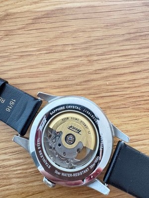 Tissot Visodate Automatic Watch Black Leather Mens Wristwatch