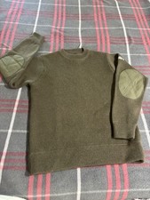 Atlantic Rancher Co. Men's Green Crew Neck Knit Sweater Elbow Patch Pullover M