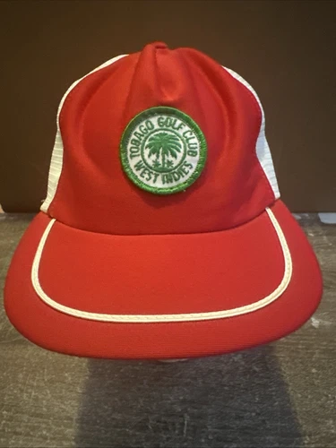 Vintage Tobago Golf Club West Indies Patch Mesh SnapBack Hat Cap 1980’s