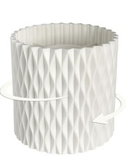 Lebenrich Rotating Pen Holder for Desk, 5 Slots Unique White Desk Organize