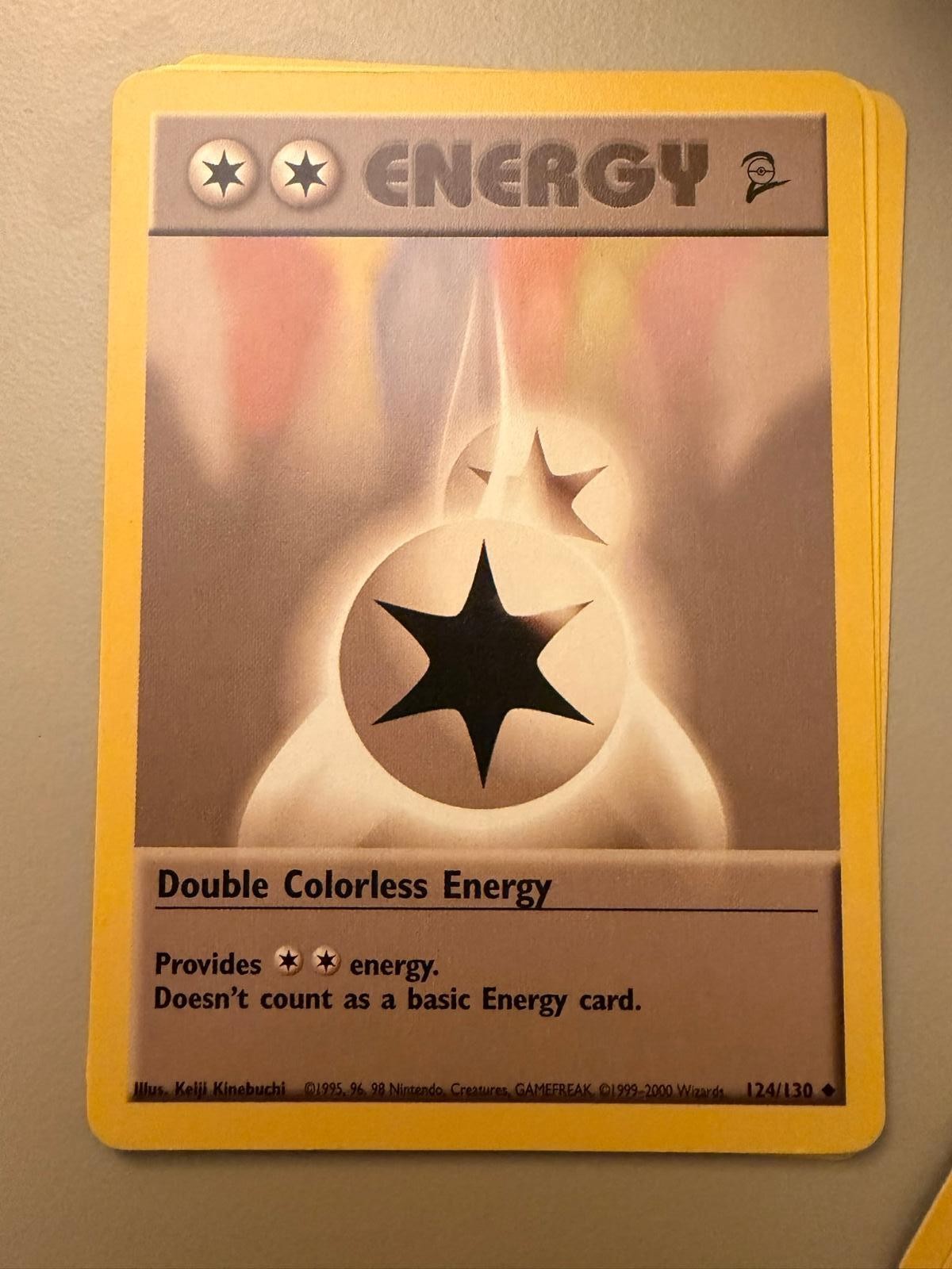 POKEMON TCG DOUBLE COLORLESS ENERGY BASE SET 2 124/130 UC LP