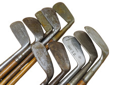 Vtg Hickory Golf Irons Clubs Lot of 10 RH Various Condition w/ Bakspin Mashie