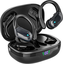 Wireless Earbuds, Sports Bluetooth Headphones, 80Hrs Playtime Ear Buds with LED
