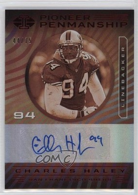 2020 Panini Illusions Pioneer Penmanship Red 44/75 Charles Haley Auto HOF 19zq