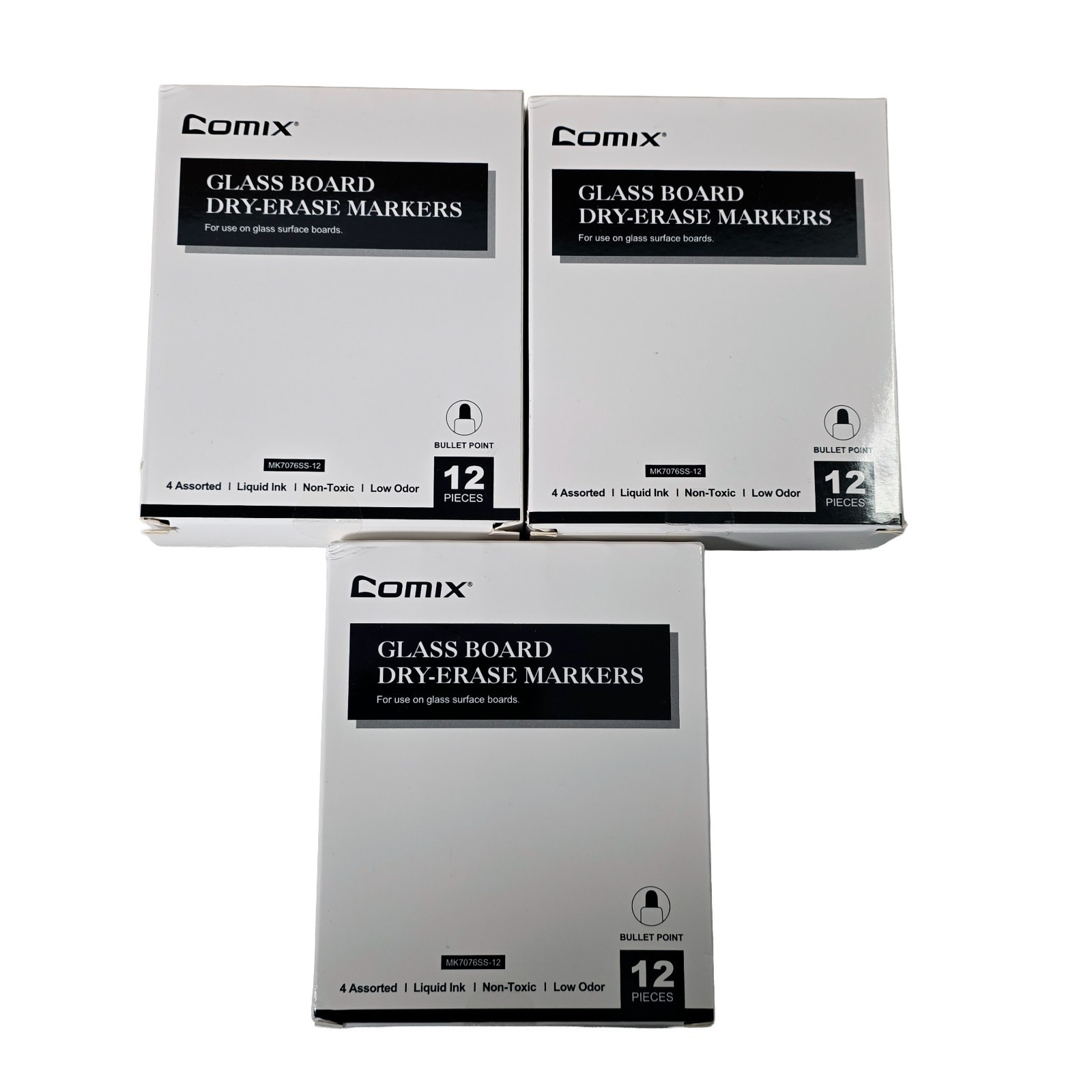 Comix Dry Erase Markers Bullet Tip 4-Color Assortment 36-Pack Low Odor