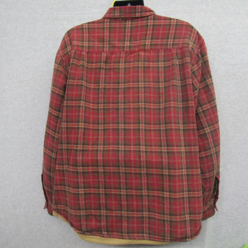 Covington Men's XL Flannel Shirt Jacket Quilted Lined Red Plaid Insulated Shacke - Image 4 of 4
