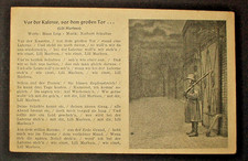 Liedkarte AK Marschlied Lili Marleen, Vor der...
