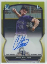 2023-24 Bowman Chrome Connor Staine CPA-CSE Chrome Prospects 1st Yellow /75 Auto