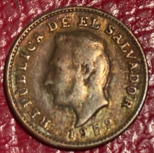 FINE 1952 EL SALVADOR ONE CENTAVO COIN-JUL252