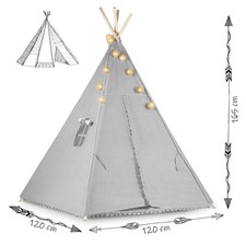 Grand Tipi XXL Pour Enfants - 1m80 De Hauteur - Cabane De Jeu, Tente Indienne Wigwam