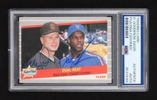 2 Autos Mark Davis &amp; Dwight Gooden Signed 1989 Fleer #635 Baseball Card [PSADNA]
