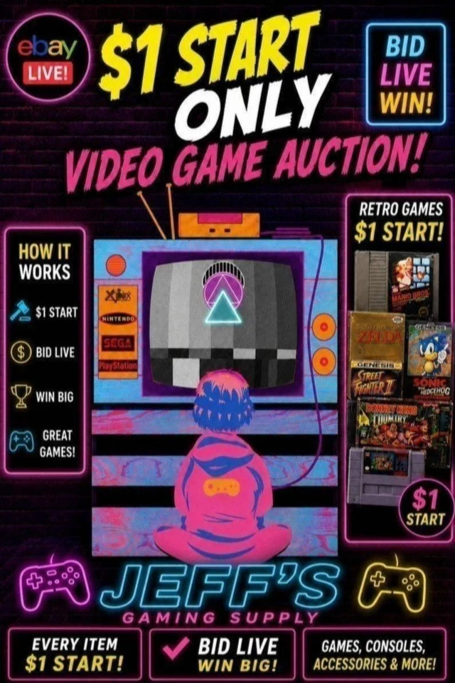 Tons of Video Games and Accessories!  All $1 Starts! LET'S GO!