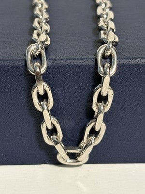 Sterling Silber 22 Zoll + 1 Zoll Karabiner 58,4 g Anker Kabel Gliederkette schwer 925