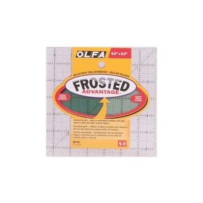 6 1/2'' x 6 1/2'' Frosted Acrylic Ruler QR-6S - Non Slip Square 6.5x6.5 Inch Ac...