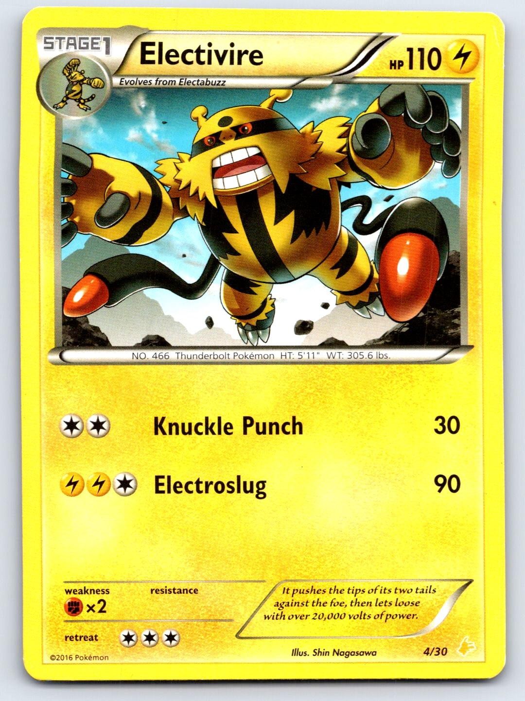Electivire (4) 4/30 Common XY Trainer Kit: Pikachu Libre & Suicune Pokemon LP