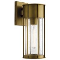 Wandlampe AußEnleuchte Vintage H: 37,5 Cm Glas Aluminium IP44 Messing Antik E27