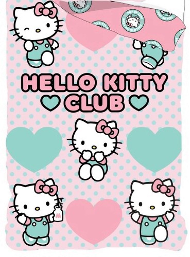 Hello Kitty Wende-Bettwäsche-Set 135x200 80x80 Baumwolle Mädchen-Bettzeug Katze - Bild 3 von 4