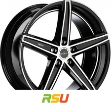 Oxigin 18_E Concave Evolution black full polish 8.5x19" ET45 LK5 112 ML 66.6 ...